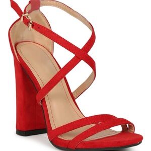 BAMBOO SIZE 8 Elegant Red Strappy Heels